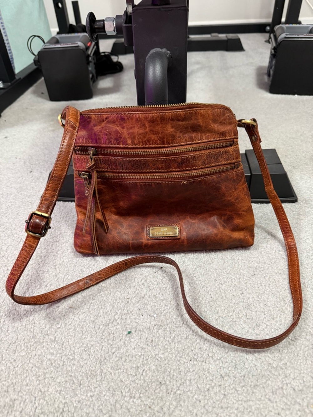 NWOT Morgan Taylor Chestnut Leather Backpack
